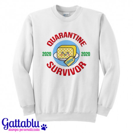 Felpa unisex uomo e donna Quarantine Survivor 2020 panetto di lievito kawaii divertente, sopravvissuto alla quarantena!