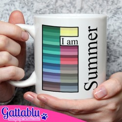 Tazza Mug 11oz I am Summer, Estate, stagione e palette di colori, idea regalo gadget per appassionata di analisi del colore!