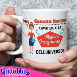  Tazza Mug 11 oz Questa tazza appartiene alla migliore insegnante dell'universo!