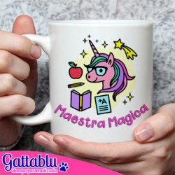  Tazza Mug 11 oz Maestra Magica, unicorno colorato divertente!