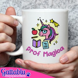  Tazza Mug 11 oz Prof Magica, unicorno colorato divertente!