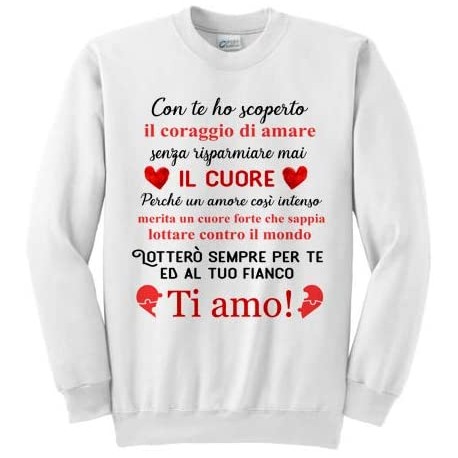 Felpa Un Amore Intenso, lotterò per Te! Ti Amo! Idea Regalo per Lui e lei,  San Valentino!