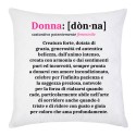 Federa per cuscino Definizione dizionario Donna, dedica romantica d'amore ed amicizia, idea regalo Festa della Donna!