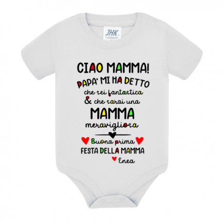 Body bodino neonato bimbo e bimba PERSONALIZZATO CON IL NOME Buona prima festa della mamma!