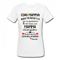 T-shirt donna Buona prima Festa della mamma! Personalizzata con il nome del bimbo o bimba!