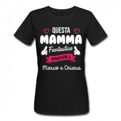 T-shirt donna Questa mamma fantastica appartiene a, personalizzata con nome o nomi figli! Idea regalo festa della mamma!