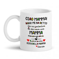 Tazza mug 11 oz Buona prima festa della mamma! Personalizzabile con il nome di bimbo o bimba! 