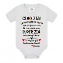 Body bodino neonato bimbo e bimba Ciao zia, sarai una super zia! PERSONALIZZATO CON IL NOME!