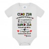 Body bodino neonato bimbo e bimba Ciao zia, sarai una super zia! PERSONALIZZATO CON IL NOME!