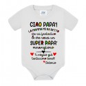 Body bodino neonato bimbo e bimba Ciao papà, sarai un super papà! PERSONALIZZATO CON IL NOME!