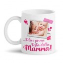 Tazza mug 11 oz Felice prima festa della mamma, personalizzata con la tua foto!