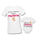 Pacchetto di coppia t-shirt e body mamma e bimba Mamma di una polpetta, polpetta di mamma!