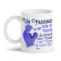 Tazza mug 11 oz Un Padrino non si trova, si sceglie con il cuore, blu per battesimo bimbo!