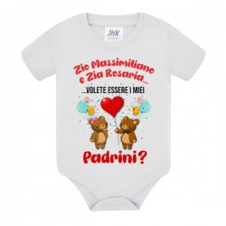 Body bimbo e bimba Volete essere i miei padrini? Personalizzato con nomi! Zio e zia, nonno e nonna, scrivi quello che vuoi!