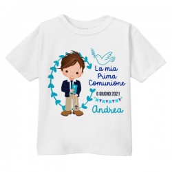 T-shirt bimbo La mia Prima Comunione, personalizzata con nome e data!