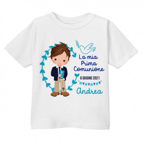 T-shirt bimbo La mia Prima Comunione, personalizzata con nome e data!
