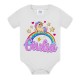 Body bimba e bimbo Unicorno magico su Arcobaleno, personalizzato con il nome! Cuoricini e stelline, idea regalo!