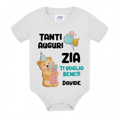 Body bimbo bimba neonato neonata Tanti auguri zia! Personalizzato con il nome!