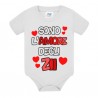 Body bimbo bimba neonato neonata Sono l'amore degli zii! Cuoricini rossi!