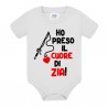 Body bimbo bimba neonato neonata Ho preso il cuore di Zia! Canna da pesca!