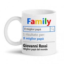 Tazza mug 11 oz Family motore di ricerca Il miglior Papà, personalizzata con il nome!