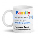 Tazza mug 11 oz Family motore di ricerca La migliore Mamma, personalizzata con il nome!