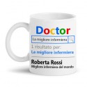 Tazza mug 11 oz Doctor motore di ricerca La migliore infermiera, personalizzata con il nome!