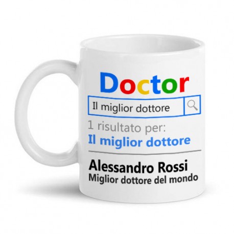 Tazza mug 11 oz Doctor motore di ricerca Il miglior dottore, personalizzata con il nome!