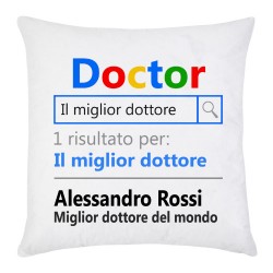 Federa per cuscino Doctor motore di ricerca Il miglior dottore, personalizzata con il nome!