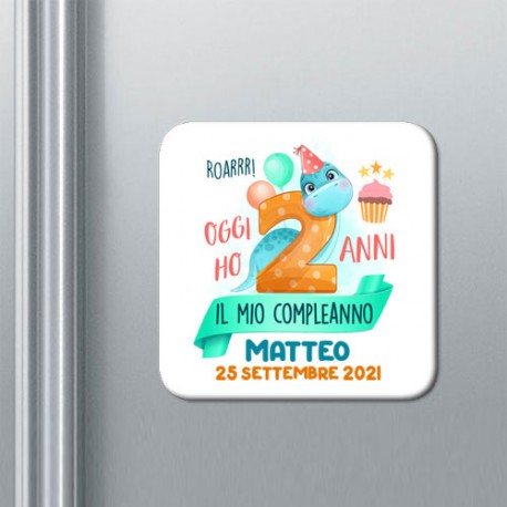 Set x 10 calamite Dinosauro oggi ho 2 anni, compleanno bimbo e bimba!  Personalizzate con nome