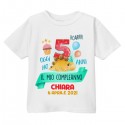 T-shirt bimbo e bimba Dinosauro oggi ho 5 anni, festa di compleanno! Personalizzata con nome e data!