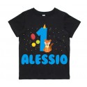 T-shirt bimbo e bimba 1 anno tigre safari, maglietta primo compleanno! Personalizzata con nome!
