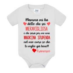 Body bimbo bimba Mamma mi ha detto che sarai una madrina meravigliosa! Personalizzato con il nome!