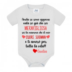 Body bimba Anche se sono appena nata so che sei una mamma meravigliosa! Personalizzato con nome!