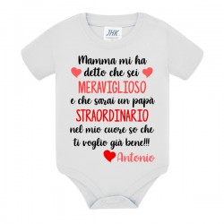 Body bimbo bimba Mamma mi ha detto che sei un papà meraviglioso! Personalizzato con nome!