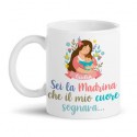 Tazza mug 11 oz Sei la Madrina che il mio cuore sognava, personalizzata con nome!