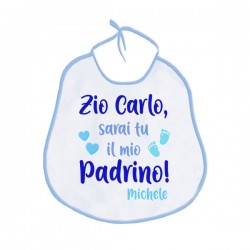 Bavaglino bavetta bimbo Sarai tu il mio padrino! Personalizzato con nomi!