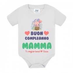 Body bimbo bimba Buon compleanno Mamma, ti voglio bene, firmato da... personalizzato con il nome!