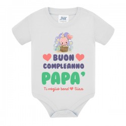 Body bimbo bimba Buon compleanno Papà, ti voglio bene, firmato da... personalizzato con il nome!