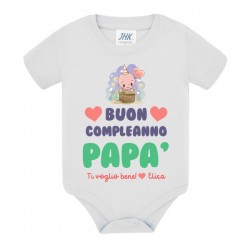 Body bimbo bimba Buon compleanno Papà, ti voglio bene, firmato da... personalizzato con il nome!