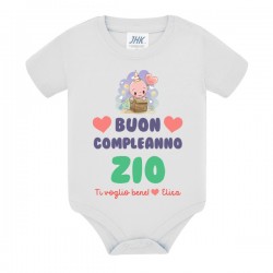 Body bimbo bimba Buon compleanno Zio, ti voglio bene, firmato da... personalizzato con il nome!