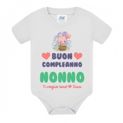 Body bimbo bimba Buon compleanno Nonno, ti voglio bene, firmato da... personalizzato con il nome!