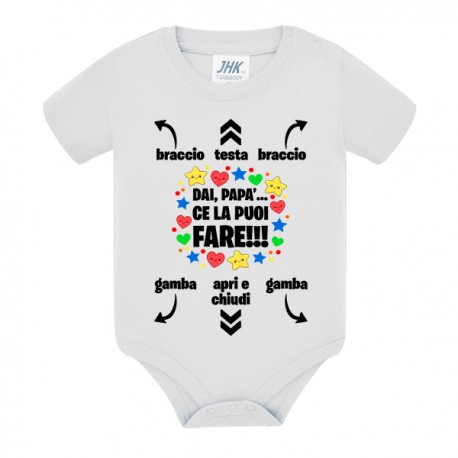 Body bimbo bimba Dai papà ce la puoi fare! Braccio, gamba, testa! Idea regalo divertente!