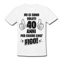 T-shirt uomo compleanno Mi ci sono voluti 40 anni per essere così figo! Personalizzabile con numero che vuoi! Scritte nere!