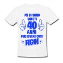 T-shirt uomo compleanno Mi ci sono voluti 40 anni per essere così figo! Personalizzabile con numero che vuoi! Scritte blu!