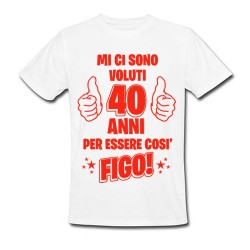 T-shirt uomo compleanno Mi ci sono voluti 40 anni per essere così figo! Personalizzabile con numero che vuoi! Scritte rosse!