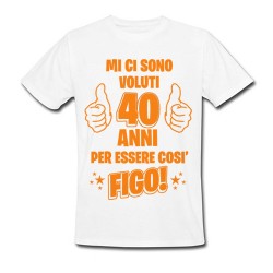 T-shirt uomo compleanno Mi ci sono voluti 40 anni per essere così figo! Personalizzabile con numero che vuoi! Scritte arancioni!