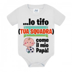 Body bimbo bimba Io tifo come il mio papà, personalizzata con tua squadra di calcio del cuore!