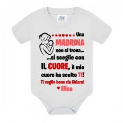 Body bimba Una madrina non si trova si sceglie con il cuore, ho scelto te! Personalizzato con i nomi!