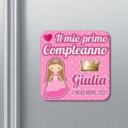 Set x 10 calamite Il mio primo compleanno Principessa, personalizzate con nome e data! Rosa!